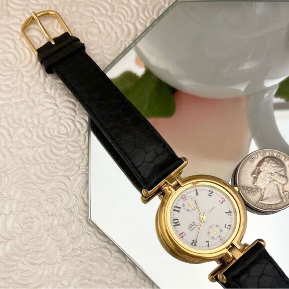 Vintage JAZ Paris Dress Watch with Sub-dials and Fancy Lugs - Picture 12 of 15
